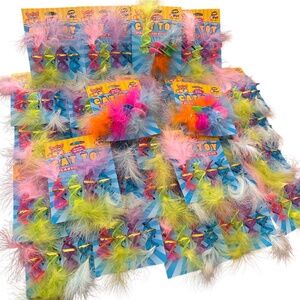 Holiday Stuffers 28 PACKS Feather LOT Plastic Spirals Spinners Cat Toy Spirals